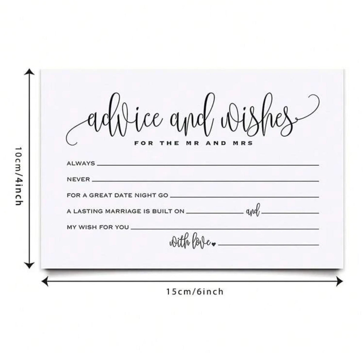 Wedding Advice Cards for Guests Luxurious Weddings