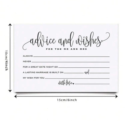 Wedding Advice Cards for Guests Luxurious Weddings