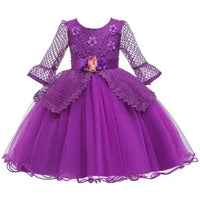 Long Sleeve Elegant Hollow Dress girls dress Luxurious Weddings