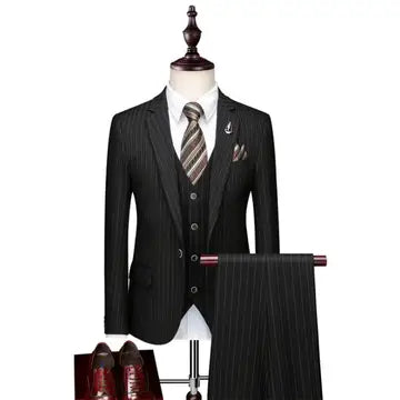 2PC/3PC Mens Suit with Pants Striped Men's Suit Luxurious Weddings