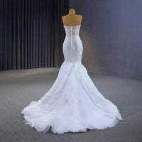 Elegant Strapless Lace Mermaid Gown Wedding dress Luxurious Weddings