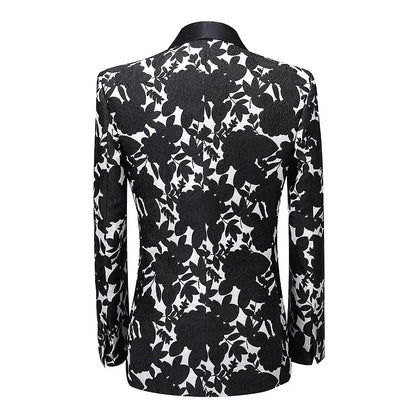 2pc Black & White Suit Men's Suit Luxurious Weddings