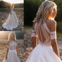 Satin Bohemian Wedding Dress Off the Shoulder wedding dress Luxurious Weddings