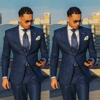 2PC/3PC Mens Suit with Pants Striped Men's Suit Luxurious Weddings