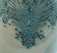 White Sequin Silver Rhinestone Prom Dress Ball Gown Luxurious Weddings