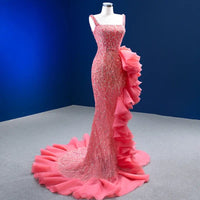 Pink Party Sexy Sequins Prom Mermaid Evening Dresses Evening Gown Luxurious Weddings