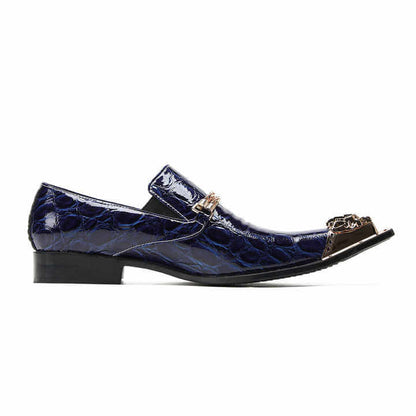 Men's Hombre Crocodile Skin Leather Loafers Loafers Luxurious Weddings