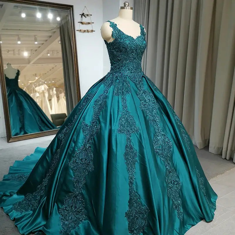 Elegant Appliqued Flower Sleeveless Evening Dresses Women Evening Dress Luxurious Weddings
