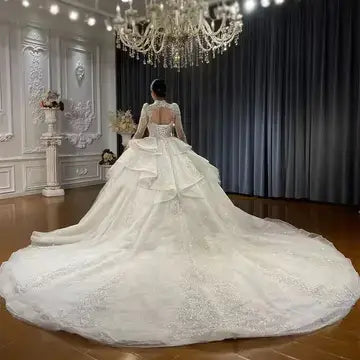 Bead Pearl Sequined Princess Wedding Gown Wedding Dresses Luxurious Weddings