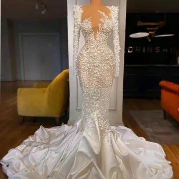Luxury High-End Custom Princess Pearl Tube Top, Big Tail Wedding Dresses Wedding Dresses Luxurious Weddings