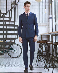 Plaid Double-Breasted Peak Lapel Men’s Suit Men's Suit Luxurious Weddings