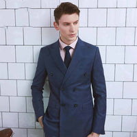 Plaid Double-Breasted Peak Lapel Men’s Suit Men's Suit Luxurious Weddings