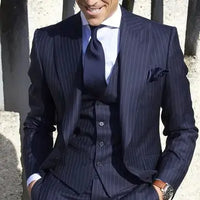 2PC/3PC Mens Suit with Pants Striped Men's Suit Luxurious Weddings