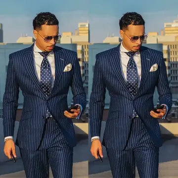 2PC/3PC Mens Suit with Pants Striped Men's Suit Luxurious Weddings
