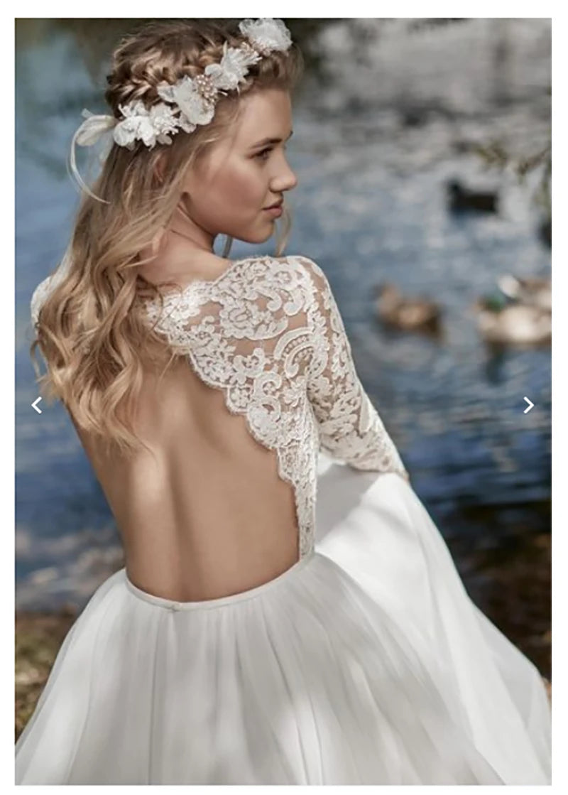 Chiffon Boho Wedding Dresses Long Sleeves Wedding Dress Luxurious Weddings