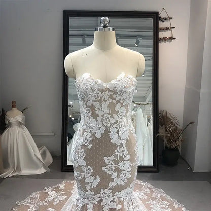 Mermaid Lace Double Sided Embroidered Plus Size Wedding Dress Wedding Dress Luxurious Weddings