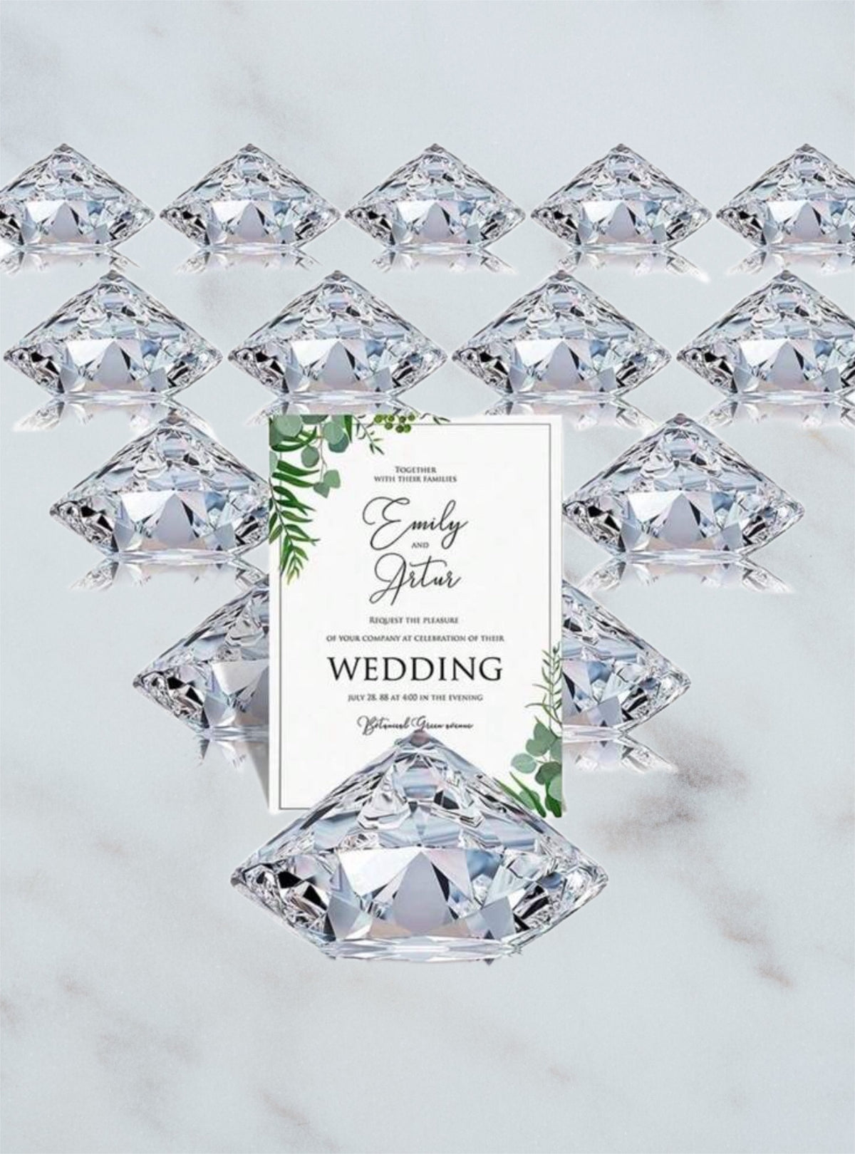 Acrylic Diamond Table Place Card Holder Luxurious Weddings