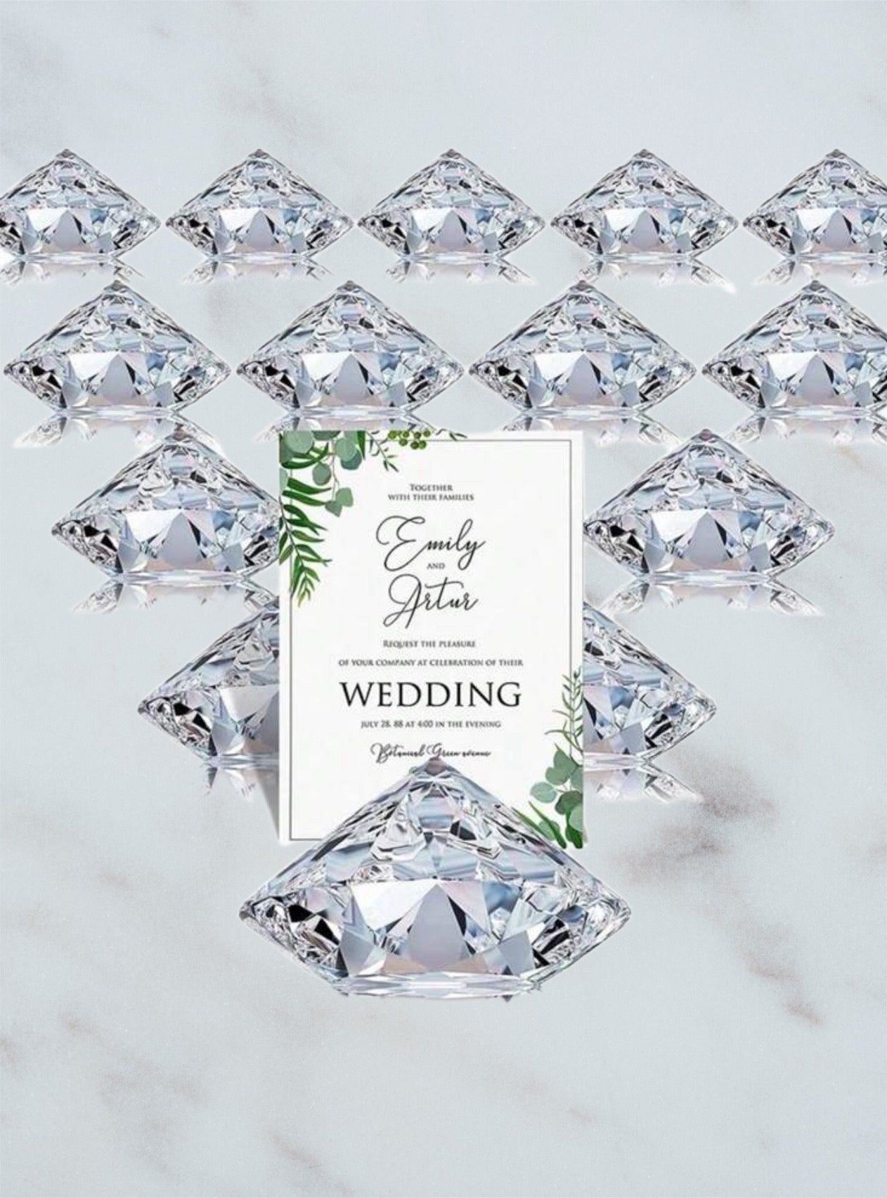 Acrylic Diamond Table Place Card Holder Luxurious Weddings