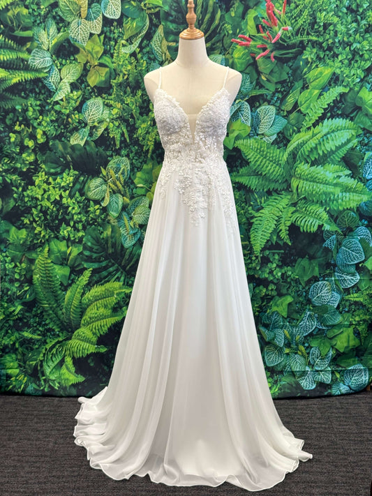 A-Line Chiffon Bridal Gown Wedding dress Luxurious Weddings