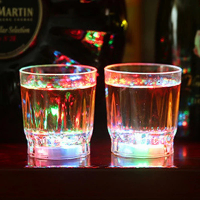 LED Automatic Flashing Cup Transparent Mug Color Changing Shot Glass LED Glasses Luxurious Weddings
