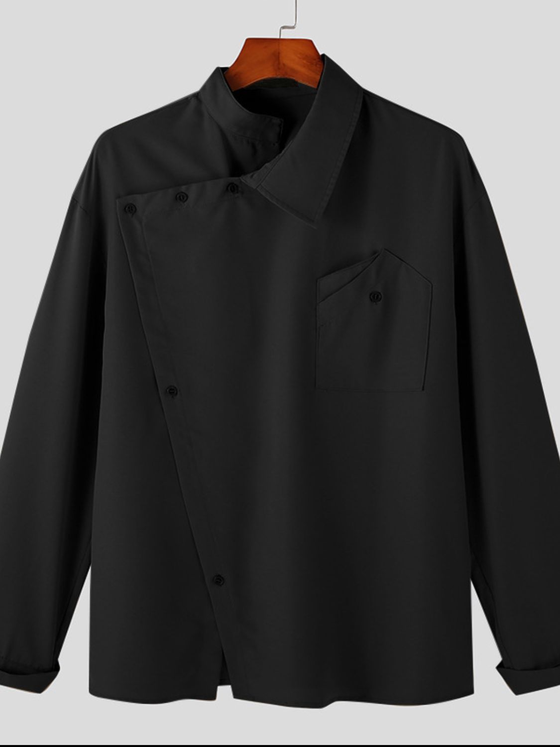 Men's Asymmetrical Long Sleeve Shirt Men Shirts Luxurious Weddings
