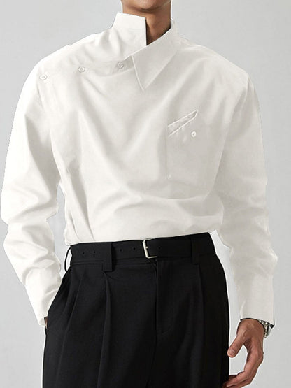 Men's Asymmetrical Long Sleeve Shirt Men Shirts Luxurious Weddings