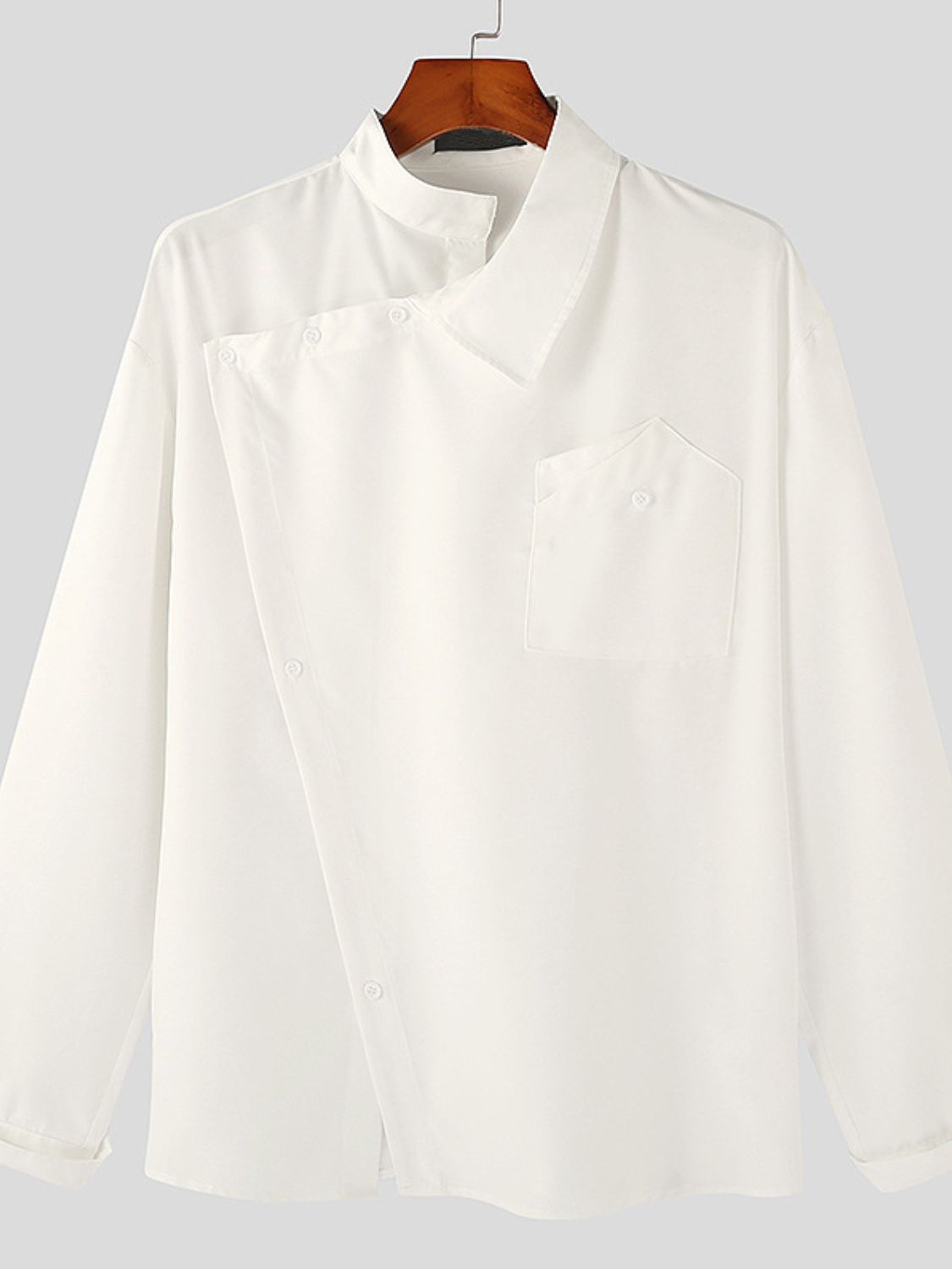 Men's Asymmetrical Long Sleeve Shirt Men Shirts Luxurious Weddings