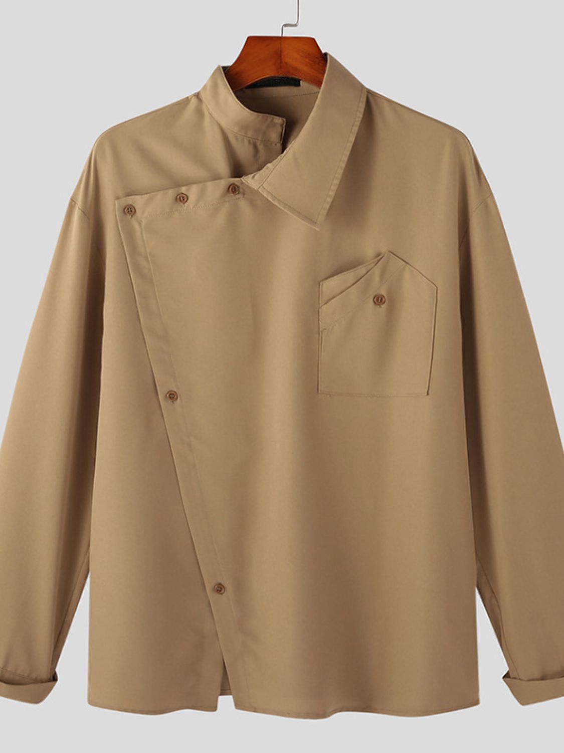 Men's Asymmetrical Long Sleeve Shirt Men Shirts Luxurious Weddings