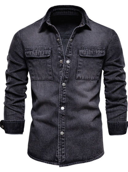 Men's Button Down Chest Pocket Denim Jacket Denim Jacket Luxurious Weddings