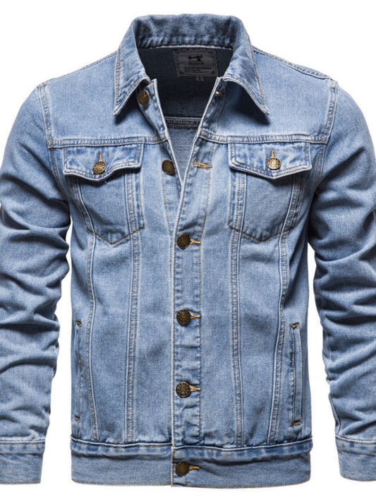 Men's Button Down Long Sleeve Denim Jacket Denim Jacket Luxurious Weddings