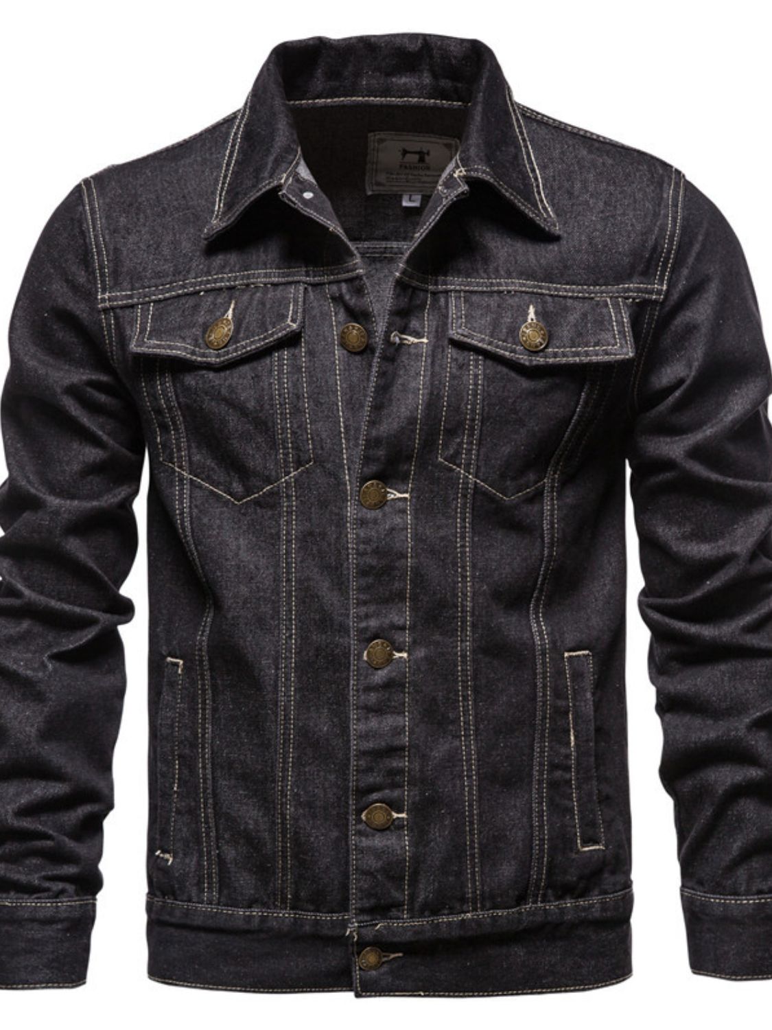 Men's Button Down Long Sleeve Denim Jacket Denim Jacket Luxurious Weddings