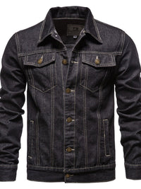 Men's Button Down Long Sleeve Denim Jacket Denim Jacket Luxurious Weddings