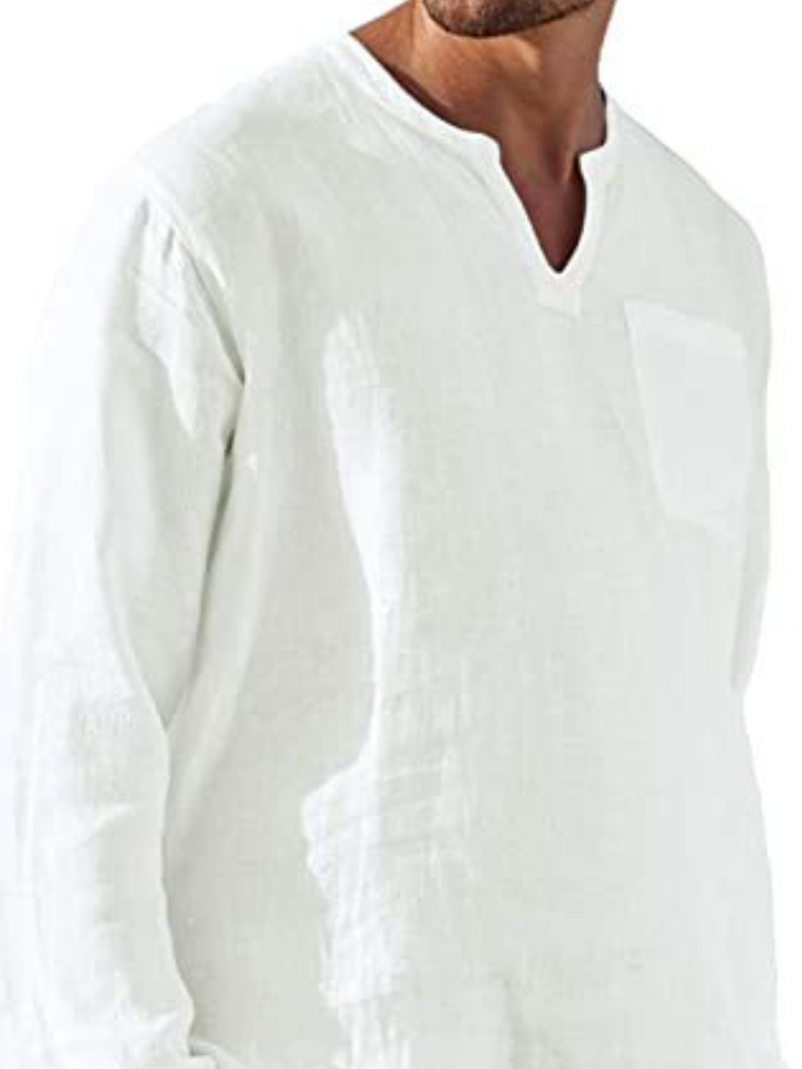 Men's Full Size Notched Long Sleeve Top Plus Size tshirt Luxurious Weddings