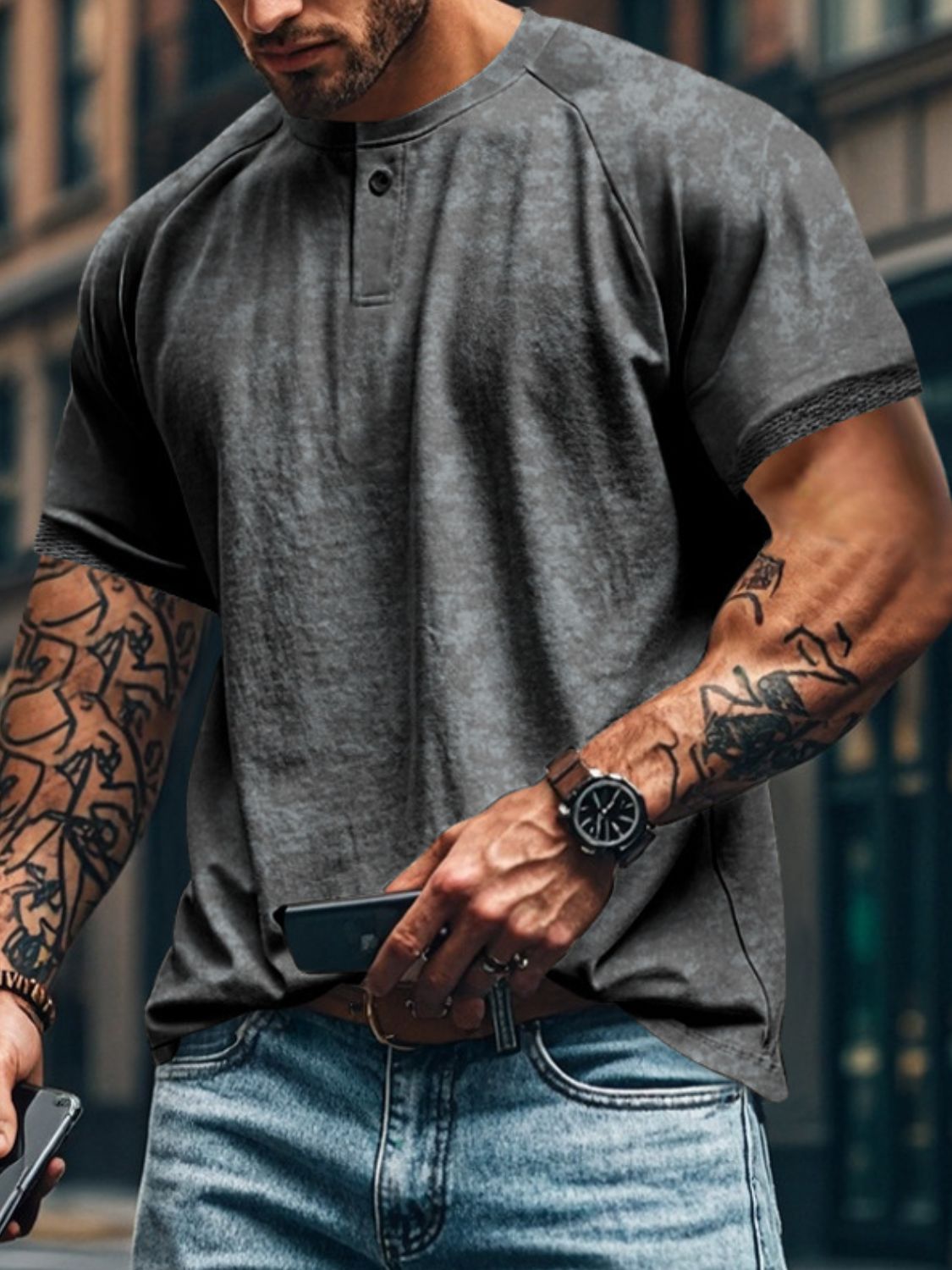 Men's Full Size Round Neck Short Sleeve T-Shirt Plus Size Tshirts Luxurious Weddings