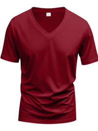 Men's Full Size V-Neck Short Sleeve T-Shirt Plus Size Tshirts Luxurious Weddings