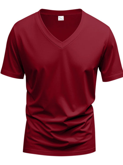Men's Full Size V-Neck Short Sleeve T-Shirt Plus Size Tshirts Luxurious Weddings