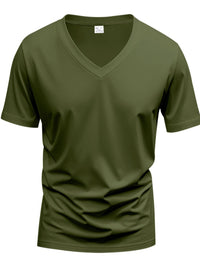 Men's Full Size V-Neck Short Sleeve T-Shirt Plus Size Tshirts Luxurious Weddings