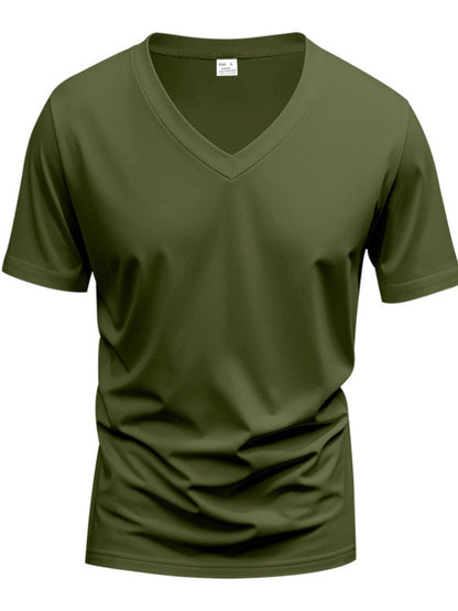 Men's Full Size V-Neck Short Sleeve T-Shirt Plus Size Tshirts Luxurious Weddings