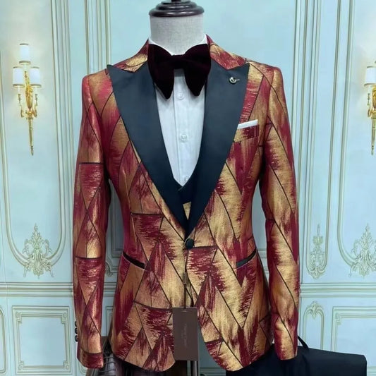 Mens Brown Statement Suit | Luxurious Weddings
