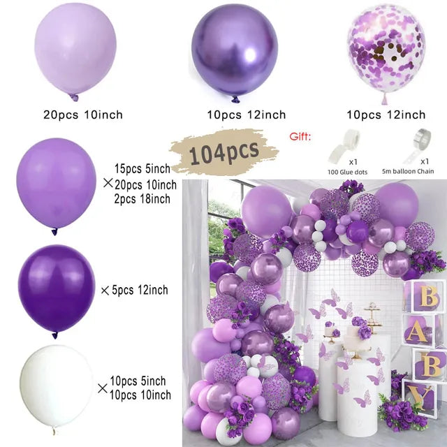 Metal Blue Purple Balloon Garland Arch Kit Balloon Garlands Luxurious Weddings