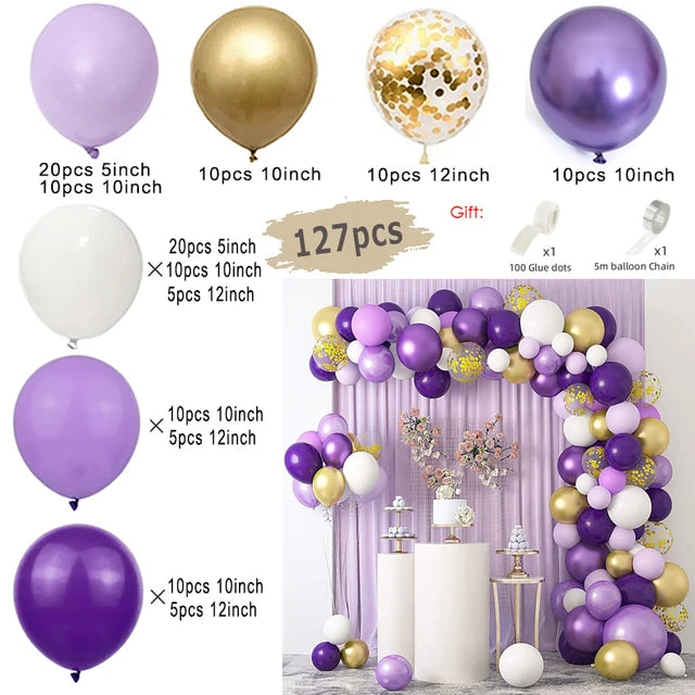 Metal Blue Purple Balloon Garland Arch Kit Balloon Garlands Luxurious Weddings
