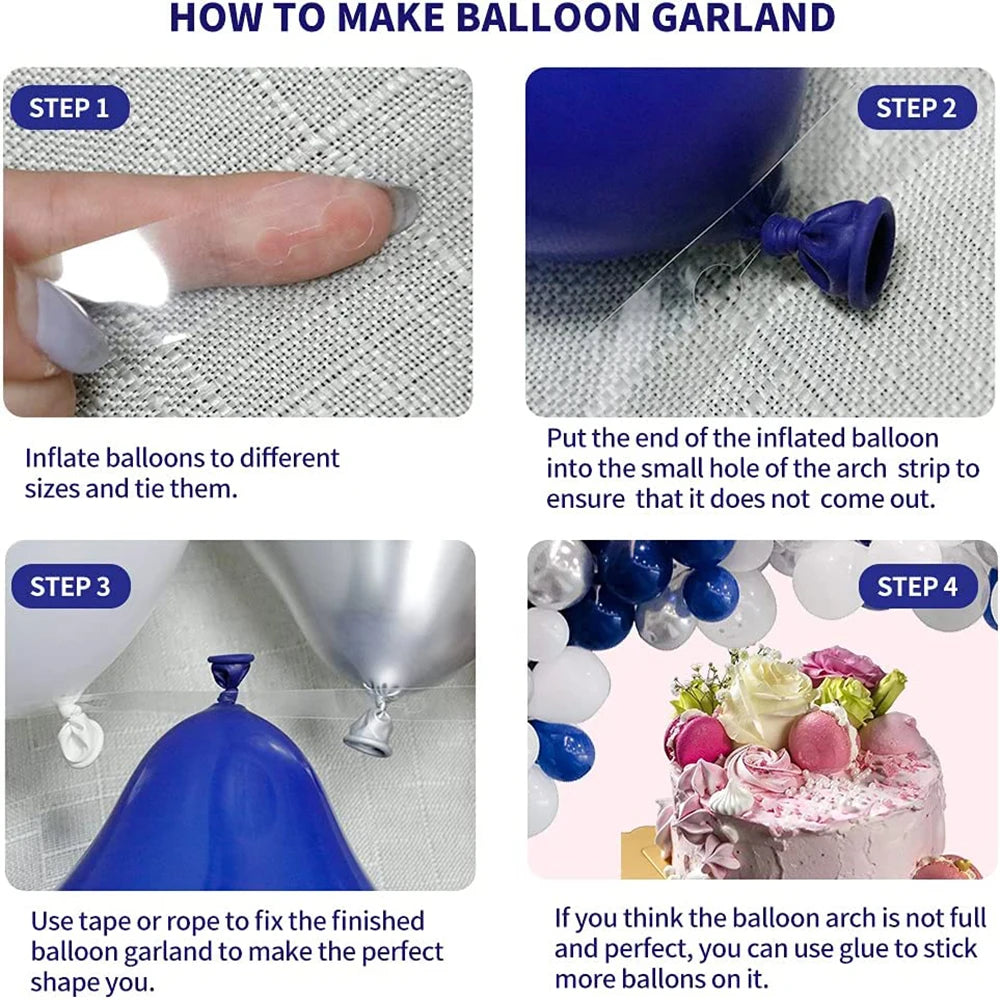 Navy Blue White Balloons Arch Garland Kit Balloon Garlands Luxurious Weddings