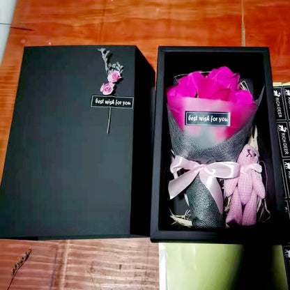Flower Bear Gift Box Mother's Day 7 Carnation Gift Box Bouquet Luxurious Weddings