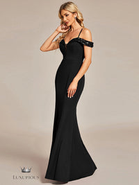 Off Shoulder Mermaid Sequin Evening Dress Sequin dress Luxurious Weddings