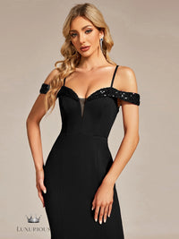 Off Shoulder Mermaid Sequin Evening Dress Sequin dress Luxurious Weddings