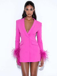 Sexy Sequin Long-Sleeved Blazer Dress DRESSES Luxurious Weddings