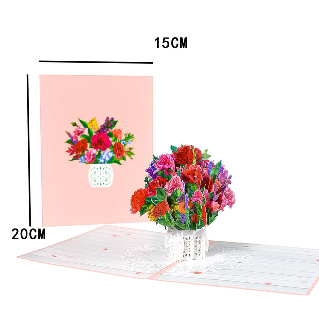Pop-Up Flower Card Flora 3D Greeting Card Pop Up Card Luxurious Weddings