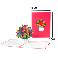 Pop-Up Flower Card Flora 3D Greeting Card Pop Up Card Luxurious Weddings