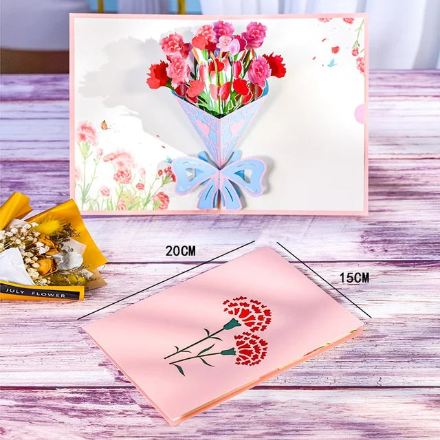 Pop-Up Flower Card Flora 3D Greeting Card Pop Up Card Luxurious Weddings