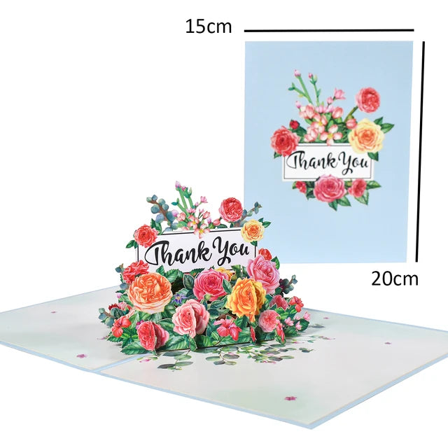Pop-Up Flower Card Flora 3D Greeting Card Pop Up Card Luxurious Weddings
